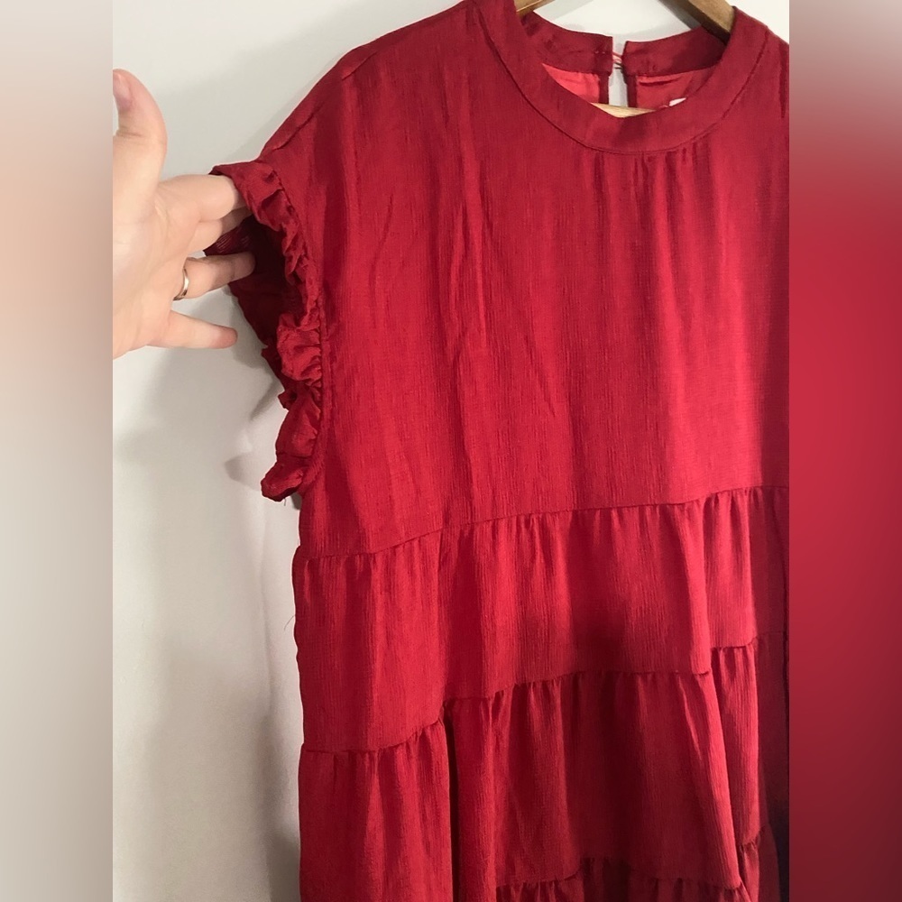 Foteisy - Red Ruffle Dress - Picture 5 of 8